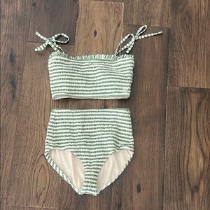 Albion Green and Cream Striped Bikini